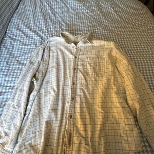 Vintage America White Plaid Button Down Shirt